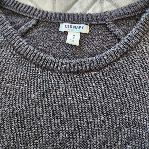 Old Navy sweater, grey with sequins, medium - Picture 6 of 6
